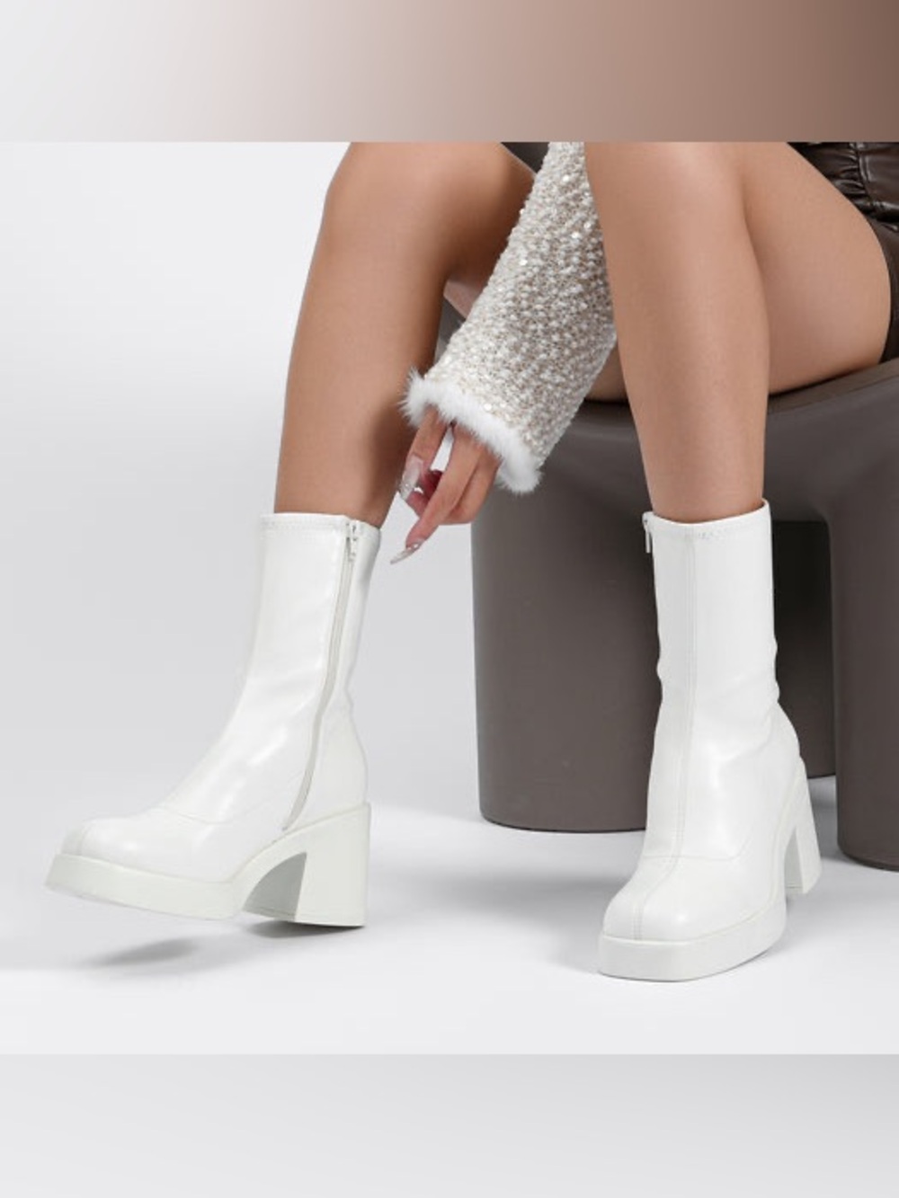 Call It Spring White Platform Mid-Calf Boots